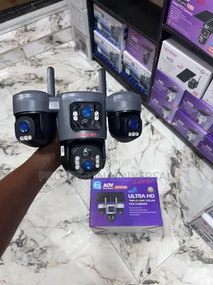 Triple Lens Aov Solar PTZ Camera Featuring 4g Hd Ubox 24/7 Recording