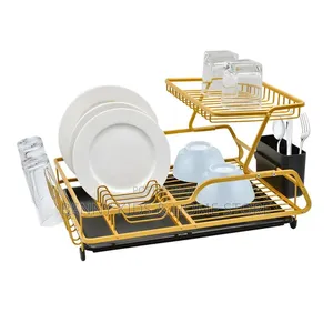 Quality 2tiers Gold Dish Rack