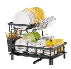2 Layers Kitchen Plate Rack