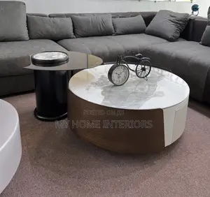 2 in 1 Center Table With Glass Top Side Table