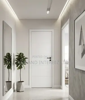Modern White Grooved Door