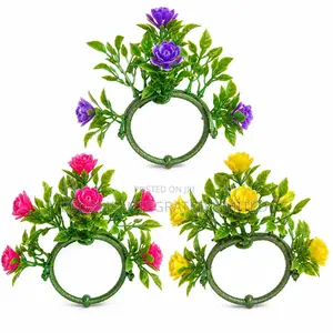 3 Set of Artificial Floral Napkins Ring Flowers Set