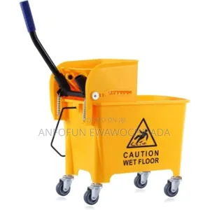 Deluxe Mop Wringer And Caution Bucket - 20l