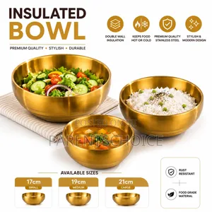 Gold Insulated Salad Baking Soup Bowl