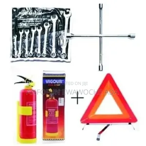 Caution Sign + Fire Extinguisher +Spanner 8pc Flat & Ring Spanner