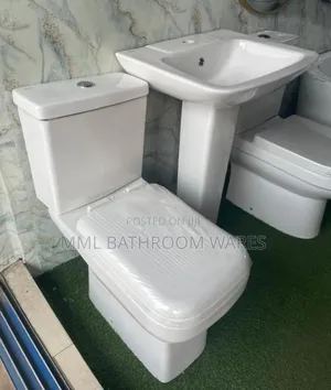 Original Complete Set Wc With Pedestal Basin