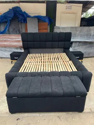 Brand New 6by6 Bedframe With Two Bedside Locker and Storage Ottoman