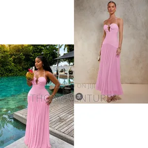 Embroidered Mesh Maxi Dress
