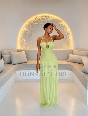 Embroidered Mesh Maxi Dress