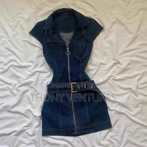 Belted Mini Jeans Dress