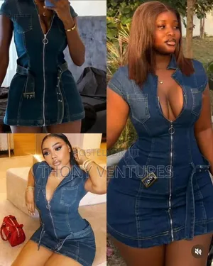 Belted Mini Jeans Dress