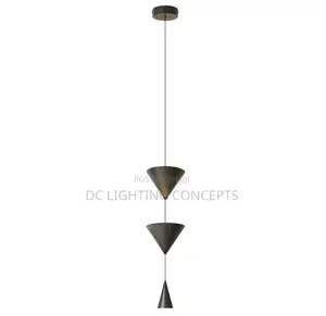 Nordic Long Cord Adjustable Height Led Pendant Light With Cone Shape