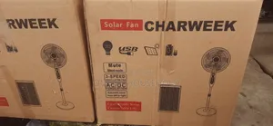 16" Solar Power Fan With Panel and Bulbs