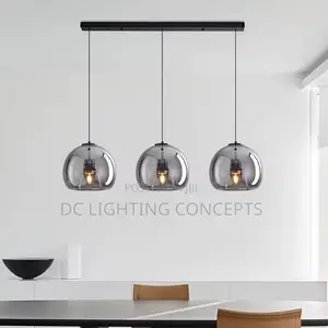 Modern Nordic Amber/Smokey Glass Ball Pendant Light