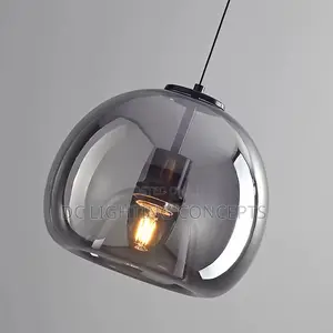 Modern Nordic Amber/Smokey Glass Ball Pendant Light