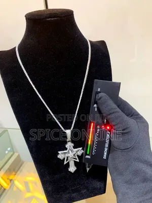 Xvip VVS Moissanite Diamond Cross Pendants on Tennis Neckchains
