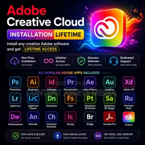 Remote Adobe Software Installation: Photoshop, Premiere Pro (Lifetime)