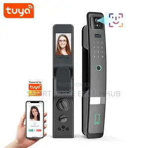 Tuya Smart 3d Face Recognition Fingerprint Door Lock With Cats Eye Cam