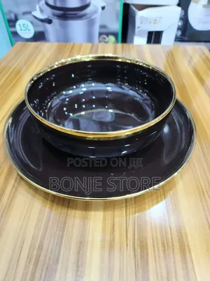 12 Pieces Gold Rimmed Ceramic Dinner Set