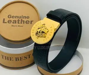 Versace Quality Luxury Men Genuine Leather Belt