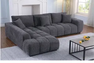 Grey Modern L Shaped Bubble Sofa