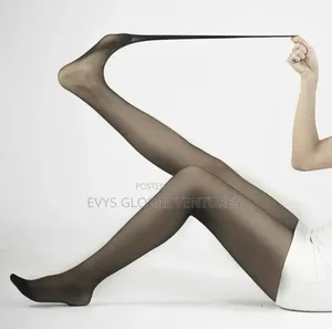 Transparent Stretchy Pantyhose for Adults - Black