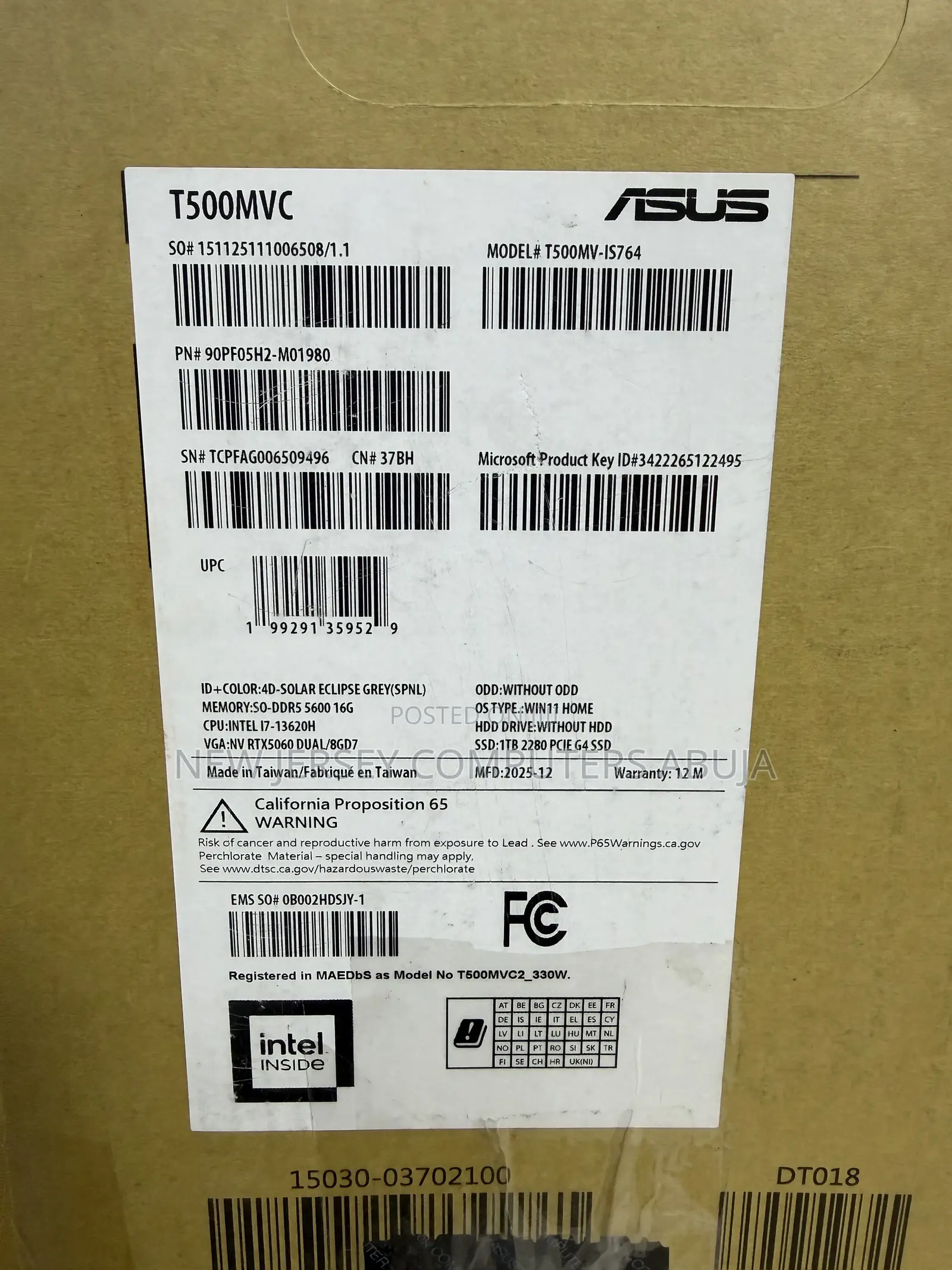 New Desktop Computer Asus 16GB Intel Core i7 SSD 1T