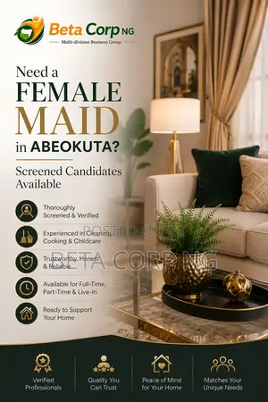 Need a Female Maid in Abeokuta? Screened Candidates Available