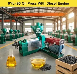 6yl-95a Oil Press Machine With 15hp Diesel Engine – 150–200kg/H