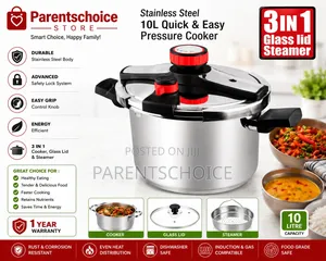 Prestige 3-in-1 Stainless Steel Pressure Cooker – 10l
