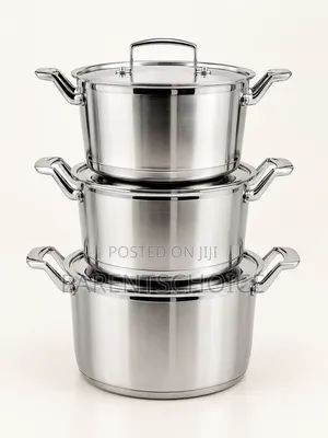 3-Piece Stainless Steel Pot Set