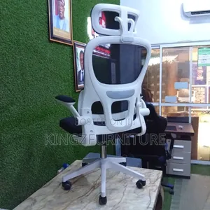 White Black High-Back Ergonomic Mesh Office Chair