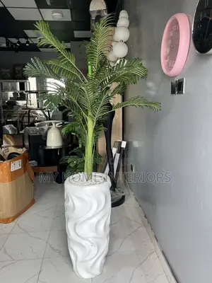 Big White Pot With Flower