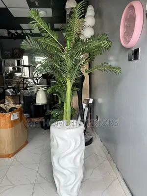 Big White Pot With Flower