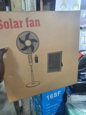 Solar Rechargeable Standing Fan With Solar Panel
