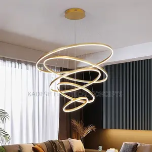 Modern Led Ring Pendant Lights Golden Creative Aluminum Circle Pendant