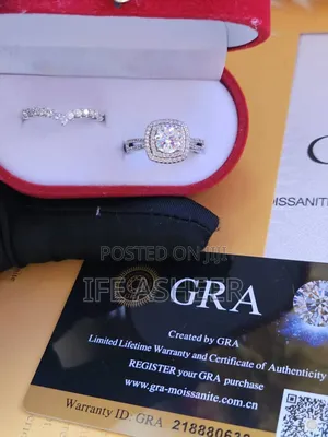 Female Mossanite Diamond Silver Engagement Wedding Ring 007 - Silver