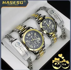 Couple Set Wristwatch and Bracelet for Both, Coming Boxed