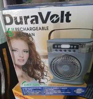 Duravolt Rechargeable Mist Fan With Light Usb Charging