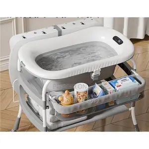 Toimoys 3-in-1 Foldable Baby Bath Set With a Grey Nursing Bathtub