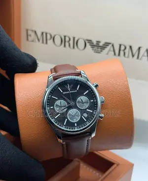 Emporio Armani Quality Men Genuine Leather Wristwatch