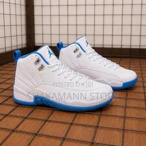 Original Air Jordan 12 Triple White and Blue