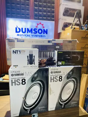 Yamaha Hs8 Studio Monitors, Rode Nt1 5th Gen, Shure Sm7b Studio Mic