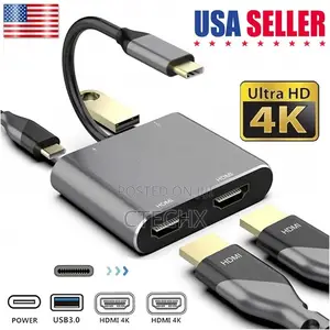 Usb Type-C Hub to Dual Hd H Dmi Usb3.0 Pd Charge Port Usb C Adapter