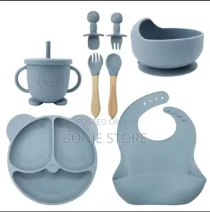 6 Sets Silicone Baby Feeding Set Microwave Oven Safe