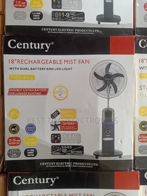 Century 18" Dual Battery Rechargeable Mist Fan