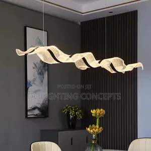 Modern Ultra-Thin Acrylic Led Wave Shape Luxury Linear Pendant Light.