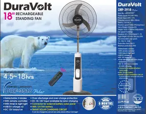 Duravolt 18 Inches Rechargeable Fan