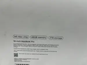 New Laptop Apple MacBook Pro 2026 M5 Max 48GB Apple M5 Max SSD 2T