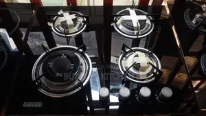4 Burner Gas Hob - Black Tempered Glass | Brand New